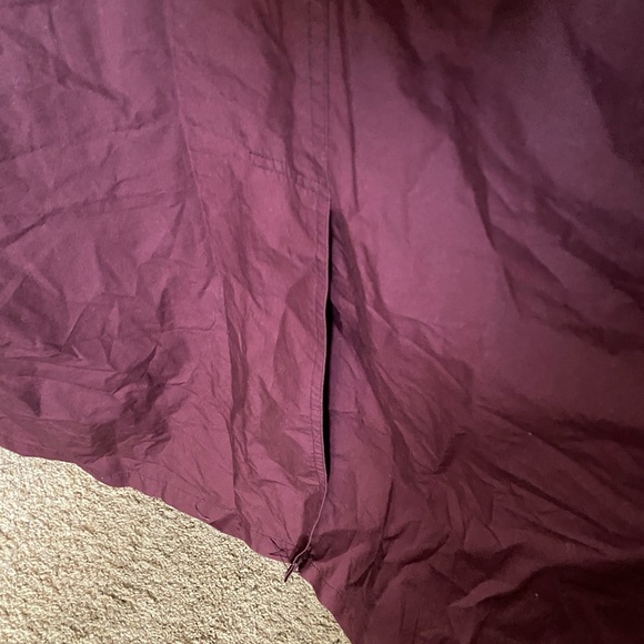 Burgundy London Fog Trench Coat with Detachable Leather Collar - Picture 8 of 13